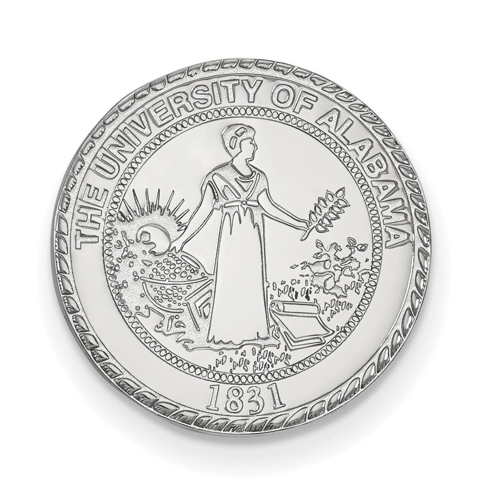 Sterling Silver University of Alabama Crest 15mm Lapel or Tie Pin, Item M12130 by The Black Bow Jewelry Co.