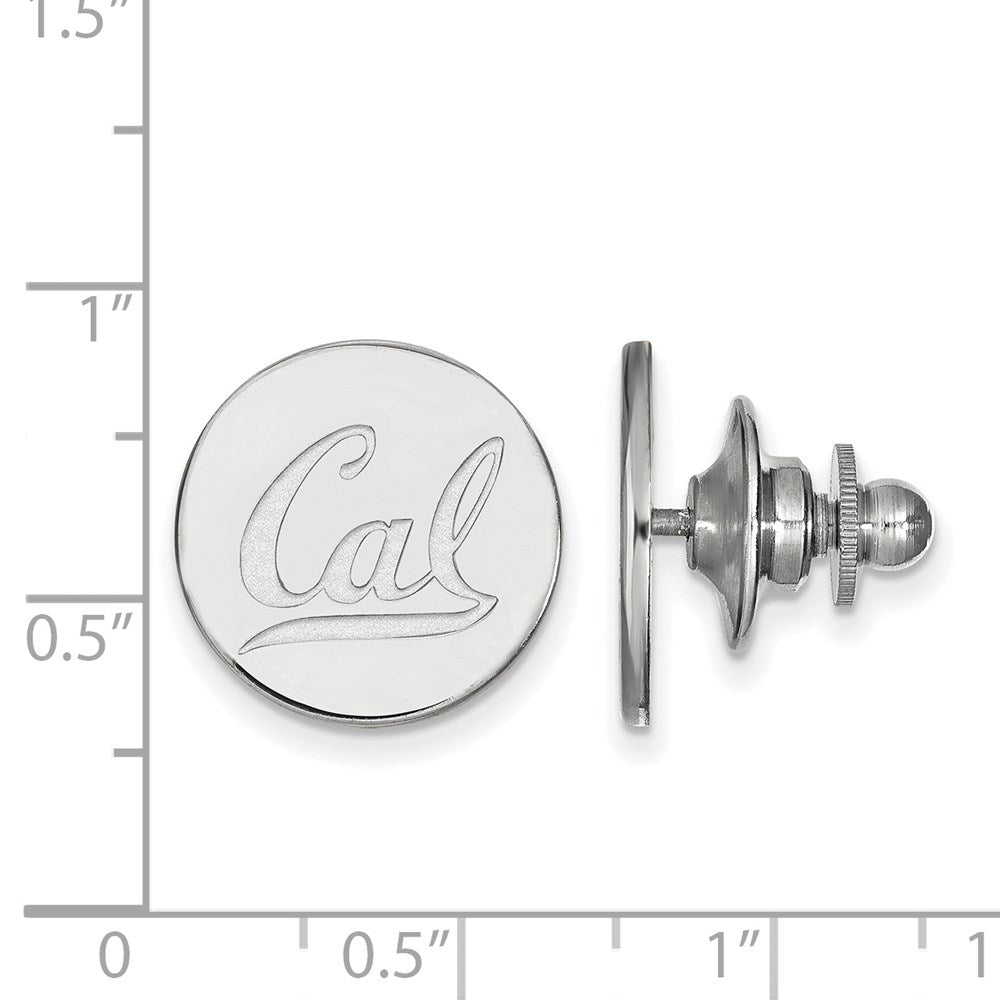 Alternate view of the 14K White Gold University of California Berkeley 16mm Lapel or Tie Pin by The Black Bow Jewelry Co.