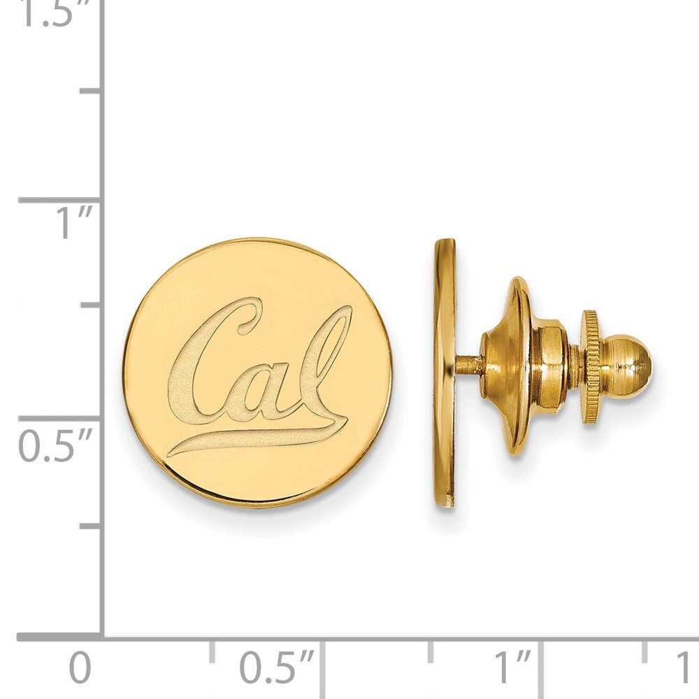 Alternate view of the 14K Yellow Gold U. of California Berkeley 16mm Lapel or Tie Pin by The Black Bow Jewelry Co.