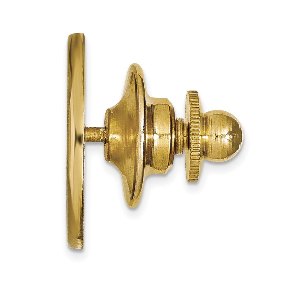 Alternate view of the 14K Yellow Gold U. of California Berkeley Crest 16mm Lapel or Tie Pin by The Black Bow Jewelry Co.