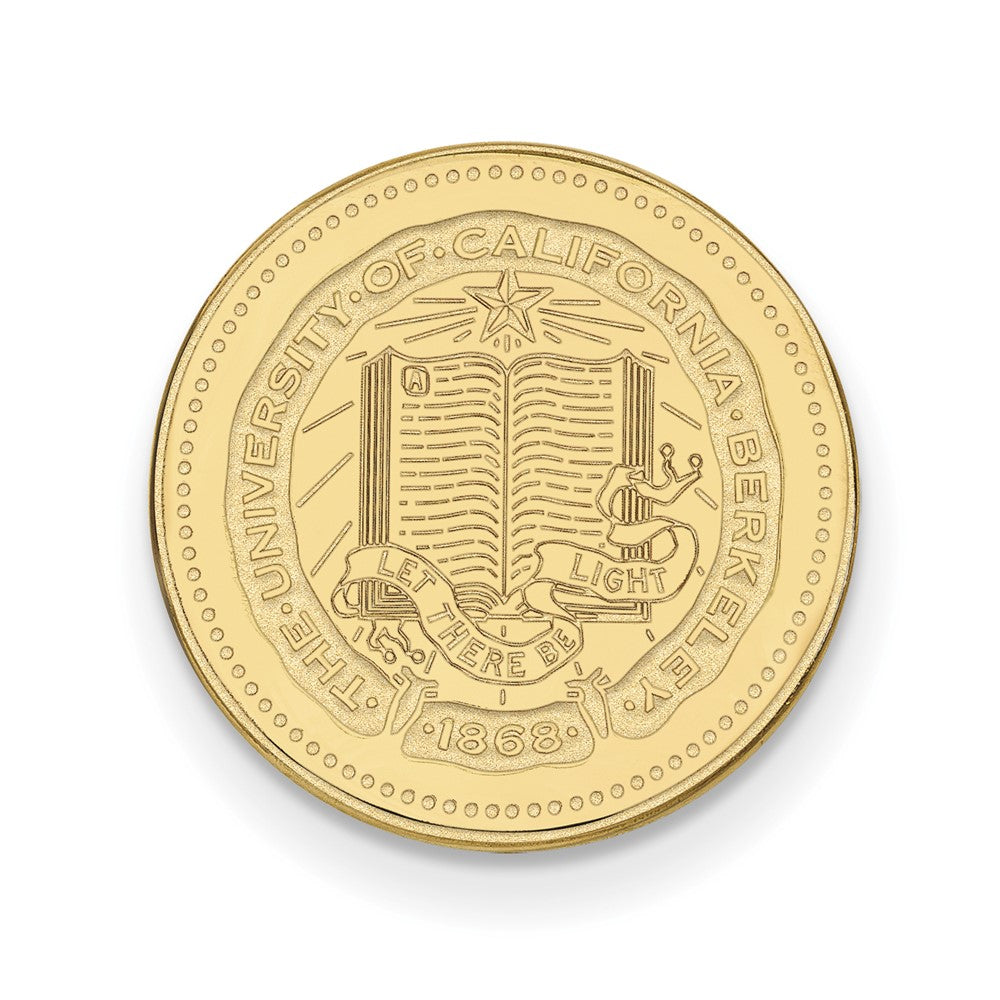 14K Gold Plated Silver California Berkeley Crest 16mm Lapel or Tie Pin, Item M12136 by The Black Bow Jewelry Co.