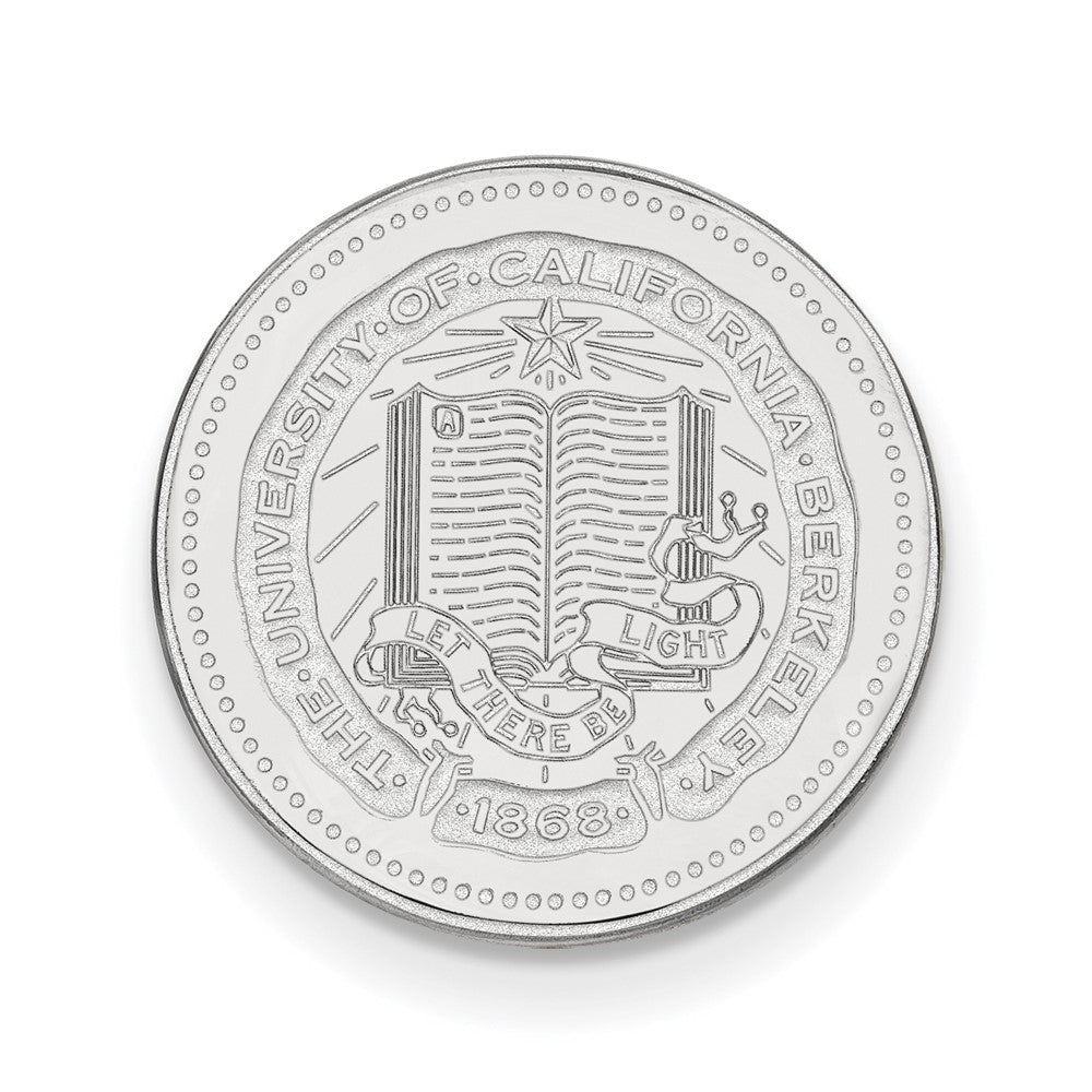 Sterling Silver U. of California Berkeley Crest 16mm Lapel or Tie Pin, Item M12138 by The Black Bow Jewelry Co.