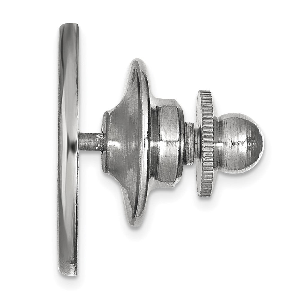 Alternate view of the Sterling Silver U. of California Berkeley Crest 16mm Lapel or Tie Pin by The Black Bow Jewelry Co.