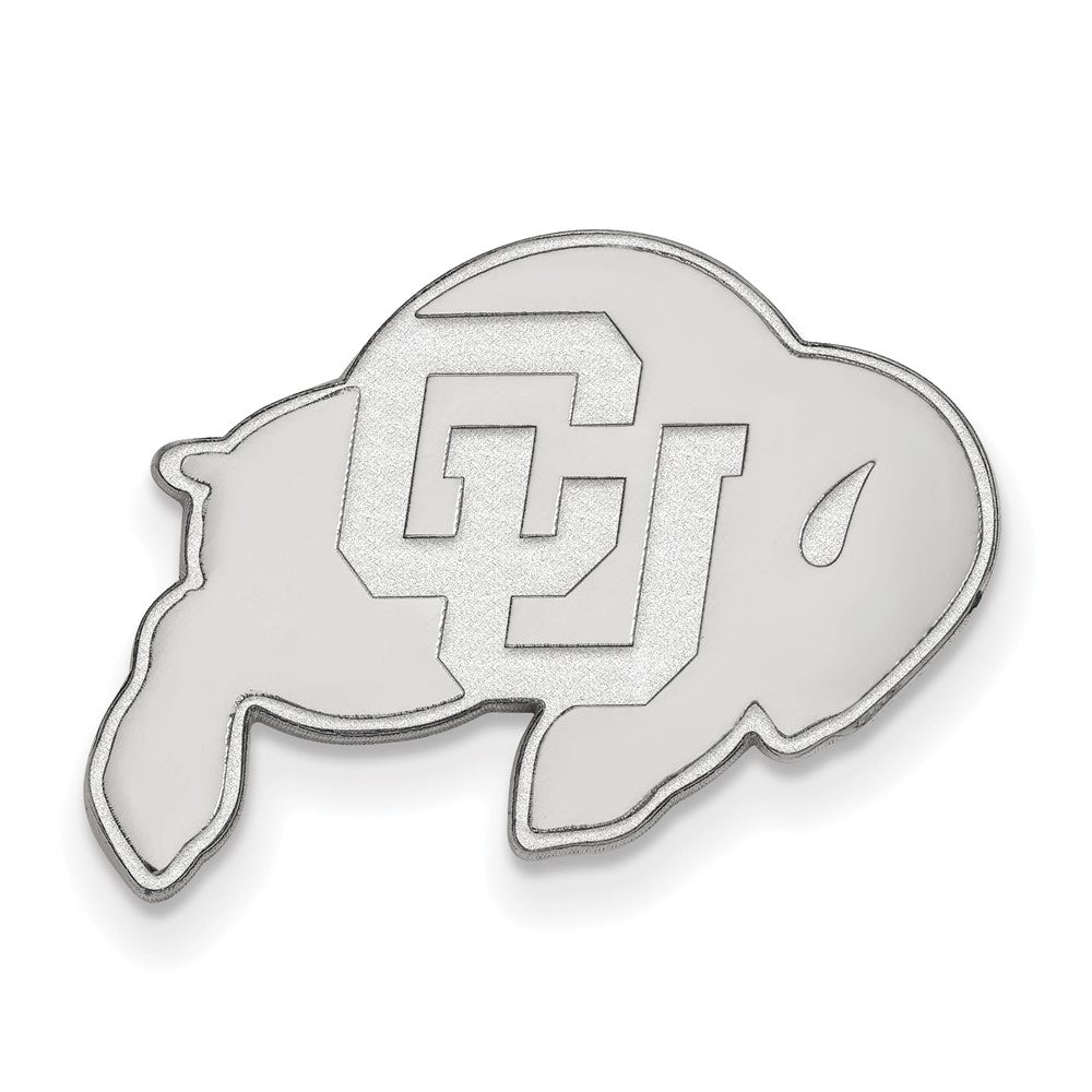 14K White Gold University of Colorado 18mm Lapel or Tie Pin, Item M12139 by The Black Bow Jewelry Co.