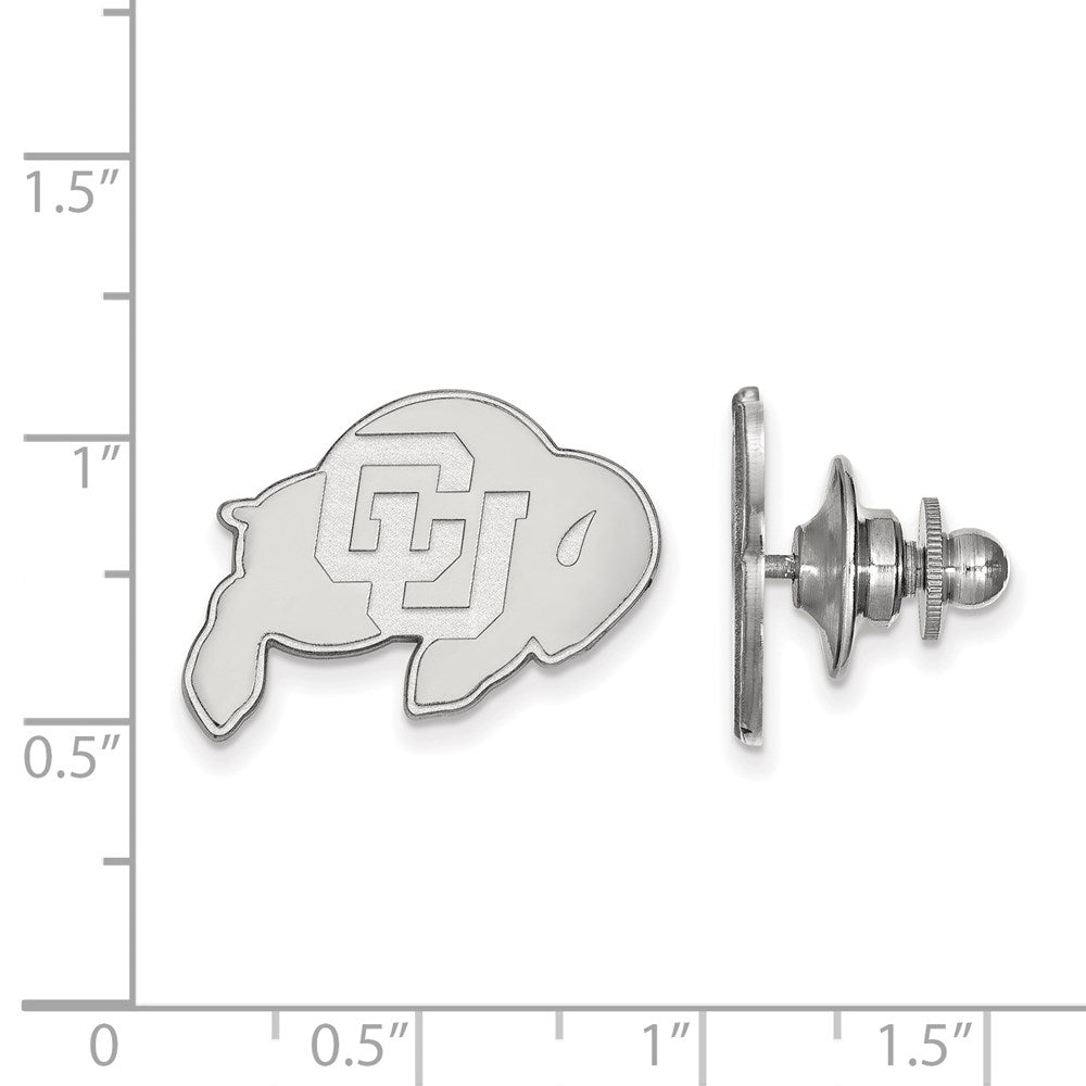 Alternate view of the Sterling Silver University of Colorado 18mm Lapel or Tie Pin by The Black Bow Jewelry Co.