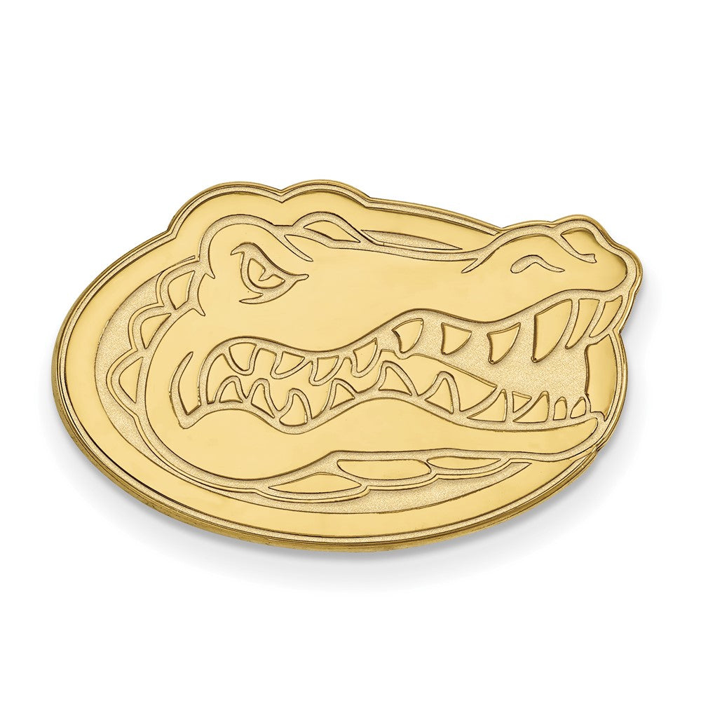 14K Gold Plated Silver Univ. of Florida Gator 24mm Lapel or Tie Pin, Item M12151 by The Black Bow Jewelry Co.