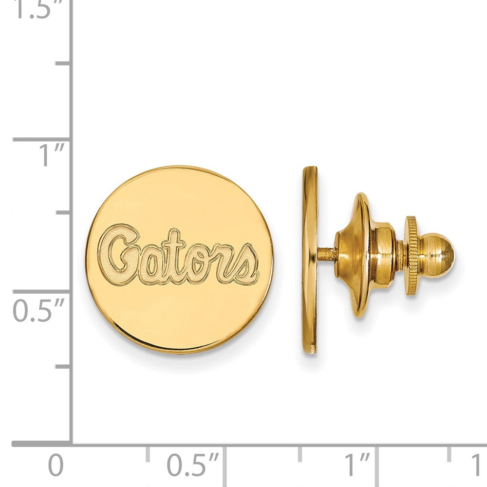 Alternate view of the 14K Gold Plated Silver Univ. of Florida Script 15mm Lapel or Tie Pin by The Black Bow Jewelry Co.