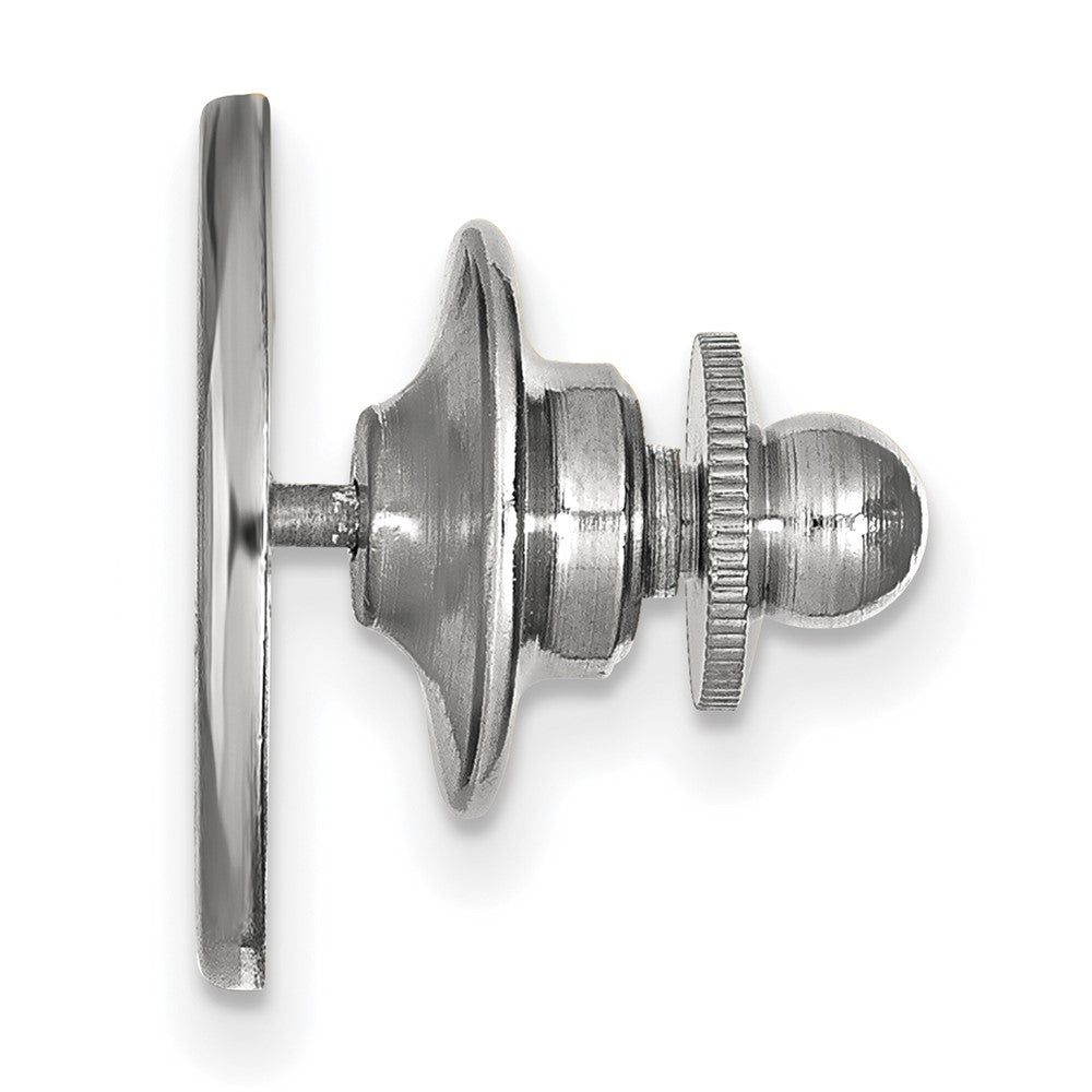 Alternate view of the Sterling Silver University of Florida Script Disc 15mm Lapel / Tie Pin by The Black Bow Jewelry Co.