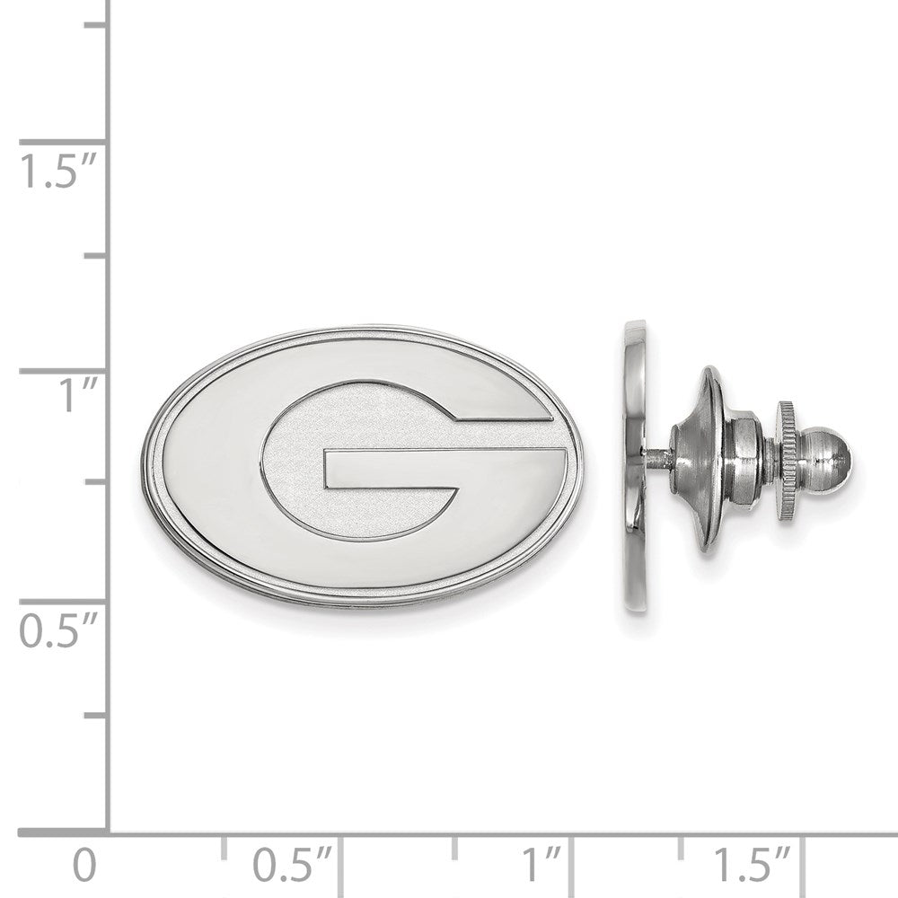 Alternate view of the 14K White Gold University of Georgia 24mm Lapel or Tie Pin by The Black Bow Jewelry Co.