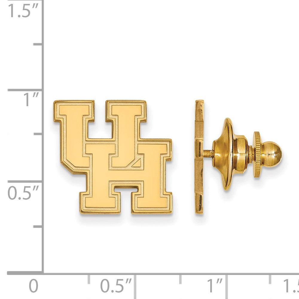 Alternate view of the 14K Yellow Gold University of Houston 16mm Lapel or Tie Pin by The Black Bow Jewelry Co.