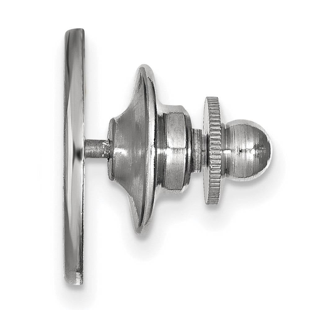Alternate view of the 14K White Gold Univ. of Illinois Initial I Disc 15mm Lapel or Tie Pin by The Black Bow Jewelry Co.