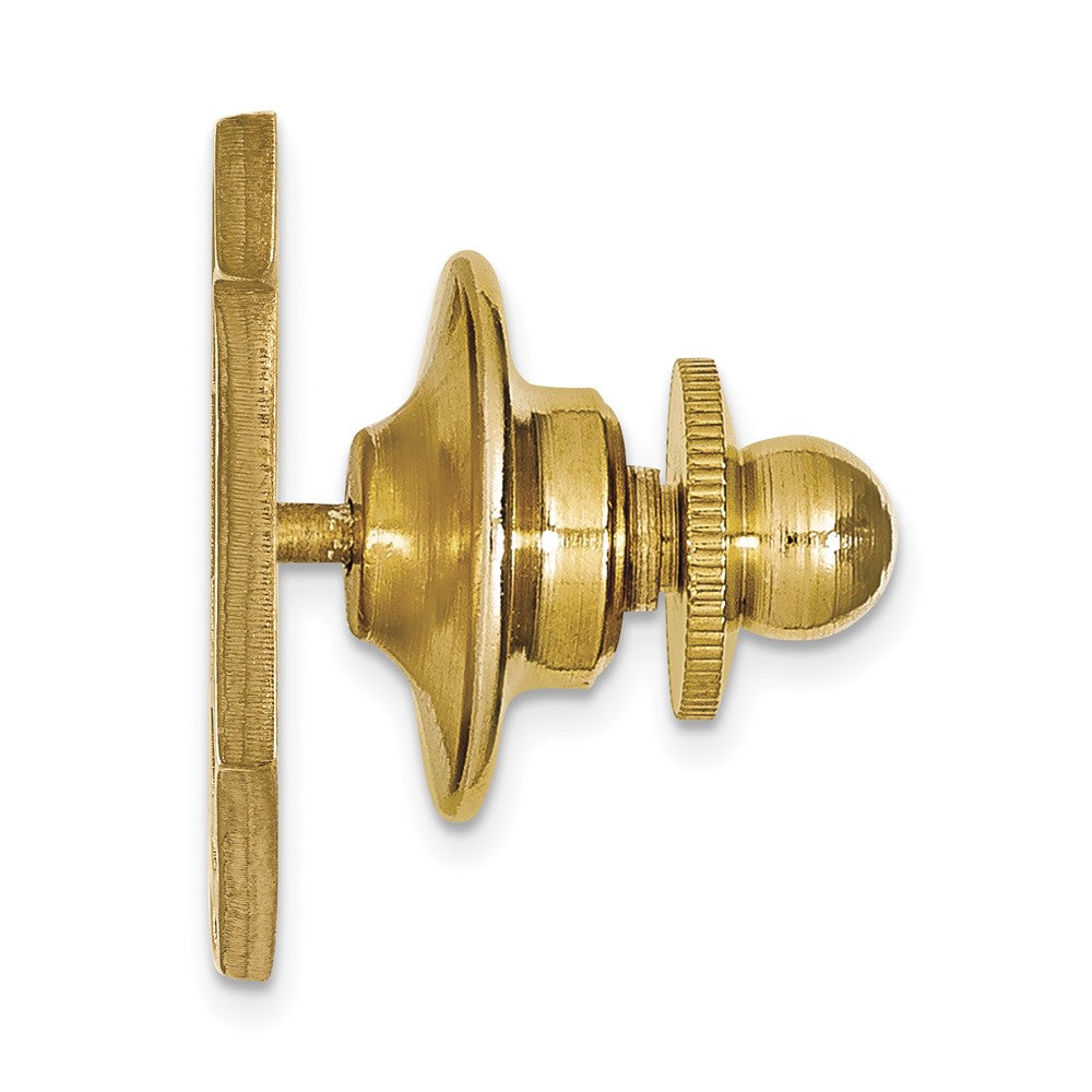 Alternate view of the 14K Gold Plated Silver U of Illinois Shield Logo 14mm Lapel or Tie Pin by The Black Bow Jewelry Co.