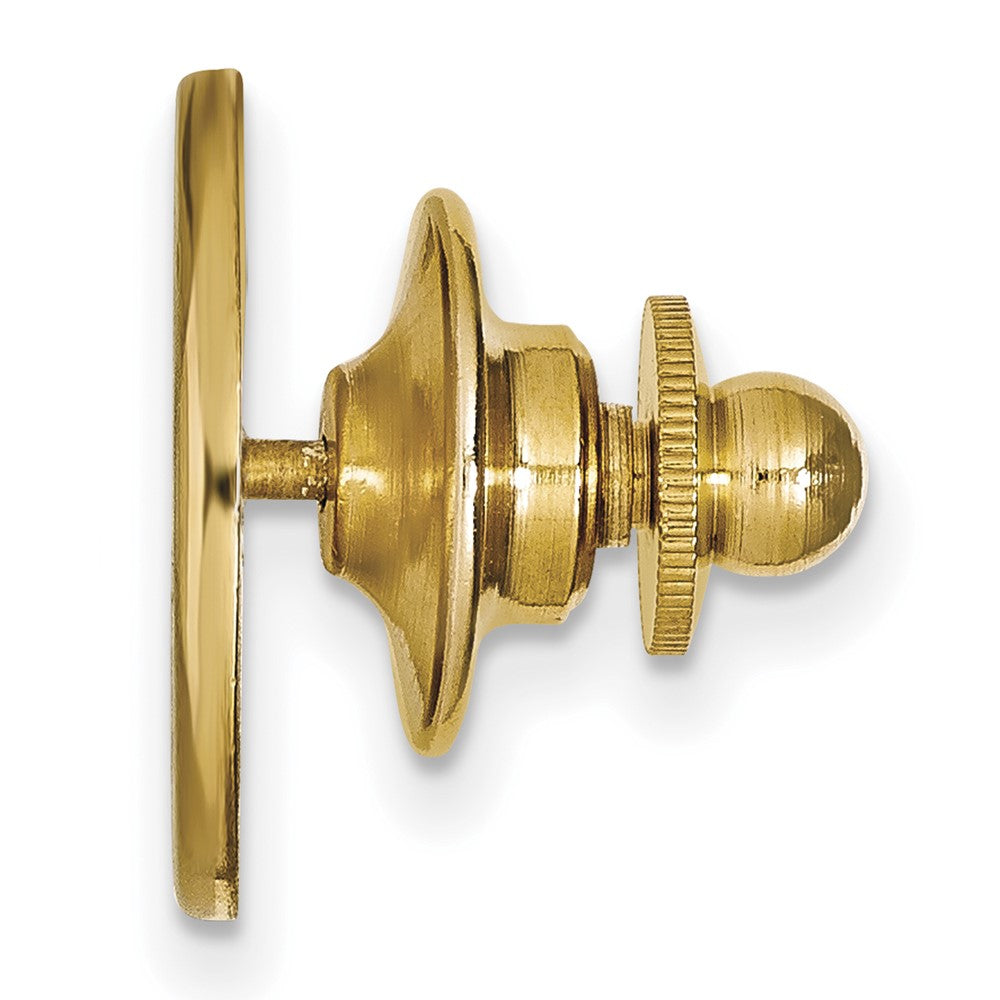 Alternate view of the 14K Gold Plated Silver U of Illinois Enamel Disc 15mm Lapel or Tie Pin by The Black Bow Jewelry Co.