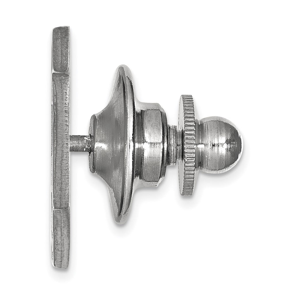 Alternate view of the Sterling Silver Univ. of Illinois Shield Logo 14mm Lapel or Tie Pin by The Black Bow Jewelry Co.