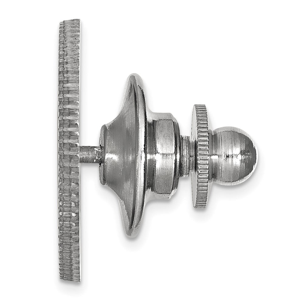 Alternate view of the Sterling Silver University of Illinois Crest 15mm Lapel or Tie Pin by The Black Bow Jewelry Co.