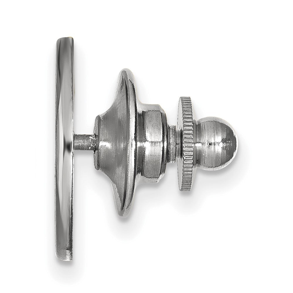 Alternate view of the Sterling Silver Univ. of Illinois Enamel Disc 15mm Lapel or Tie Pin by The Black Bow Jewelry Co.