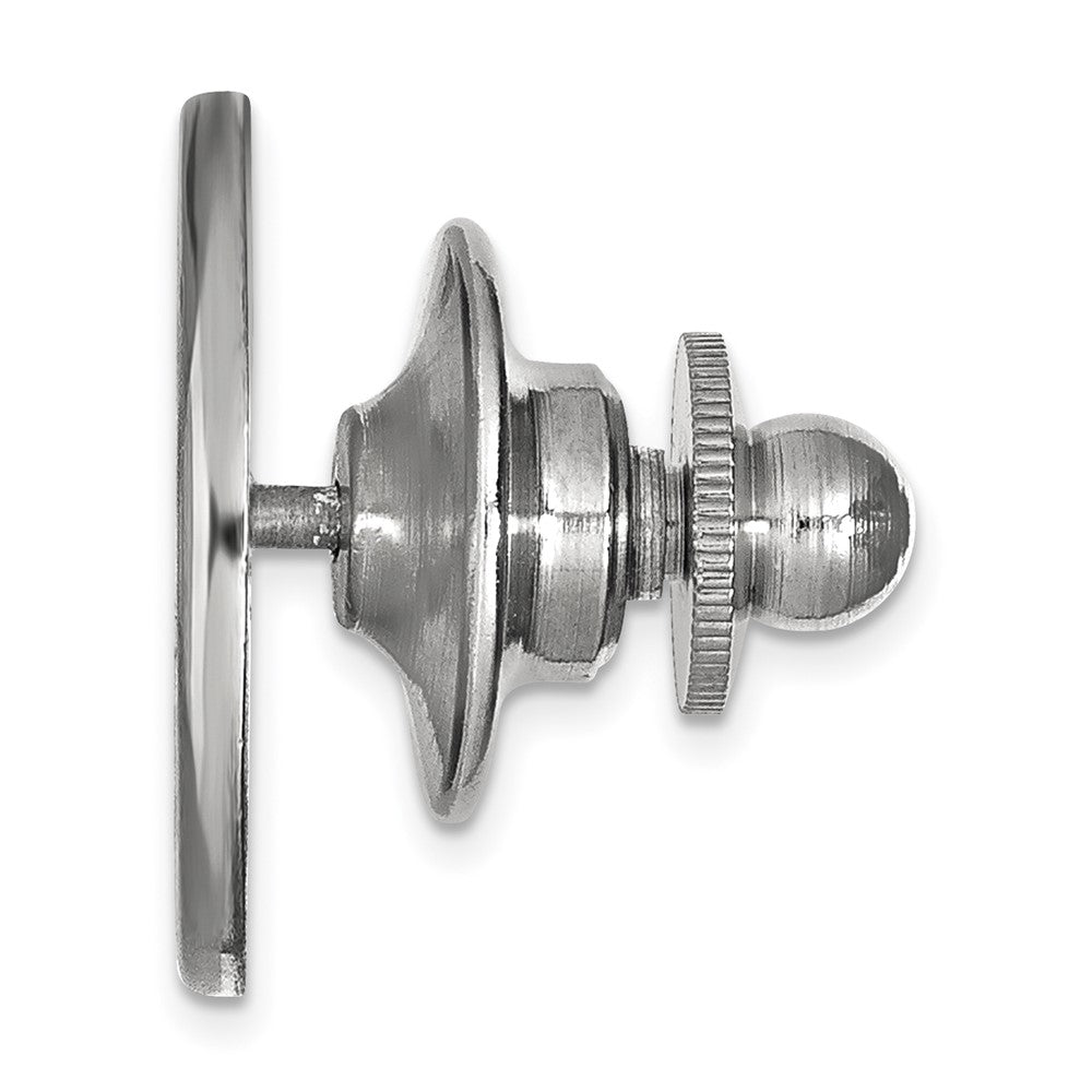 Alternate view of the 14K White Gold University of Iowa Hawk Oval 22mm Lapel or Tie Pin by The Black Bow Jewelry Co.