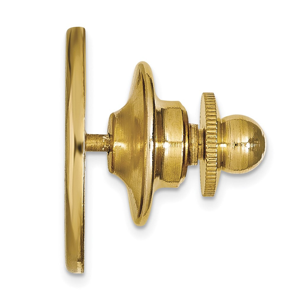 Alternate view of the 14K Yellow Gold University of Iowa Hawk Oval 22mm Lapel or Tie Pin by The Black Bow Jewelry Co.