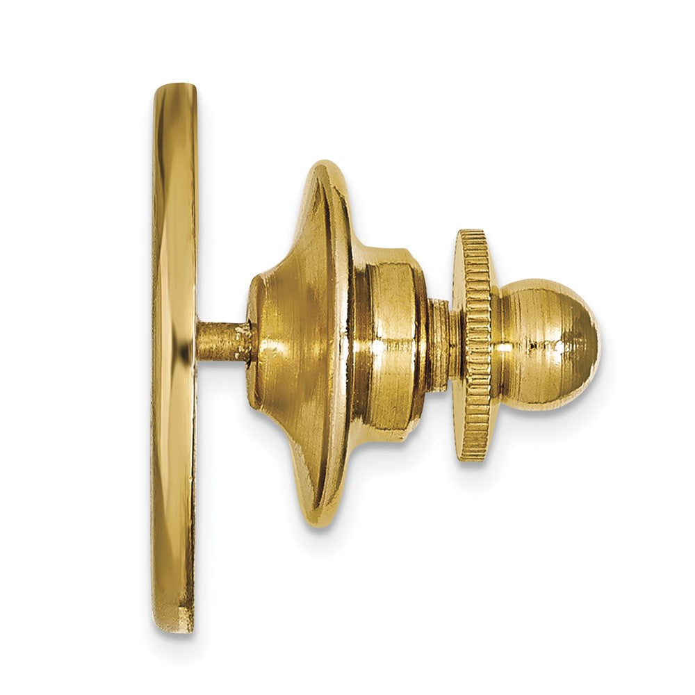 Alternate view of the 14K Yellow Gold U. of Kansas Right Profile 15mm Lapel or Tie Pin by The Black Bow Jewelry Co.