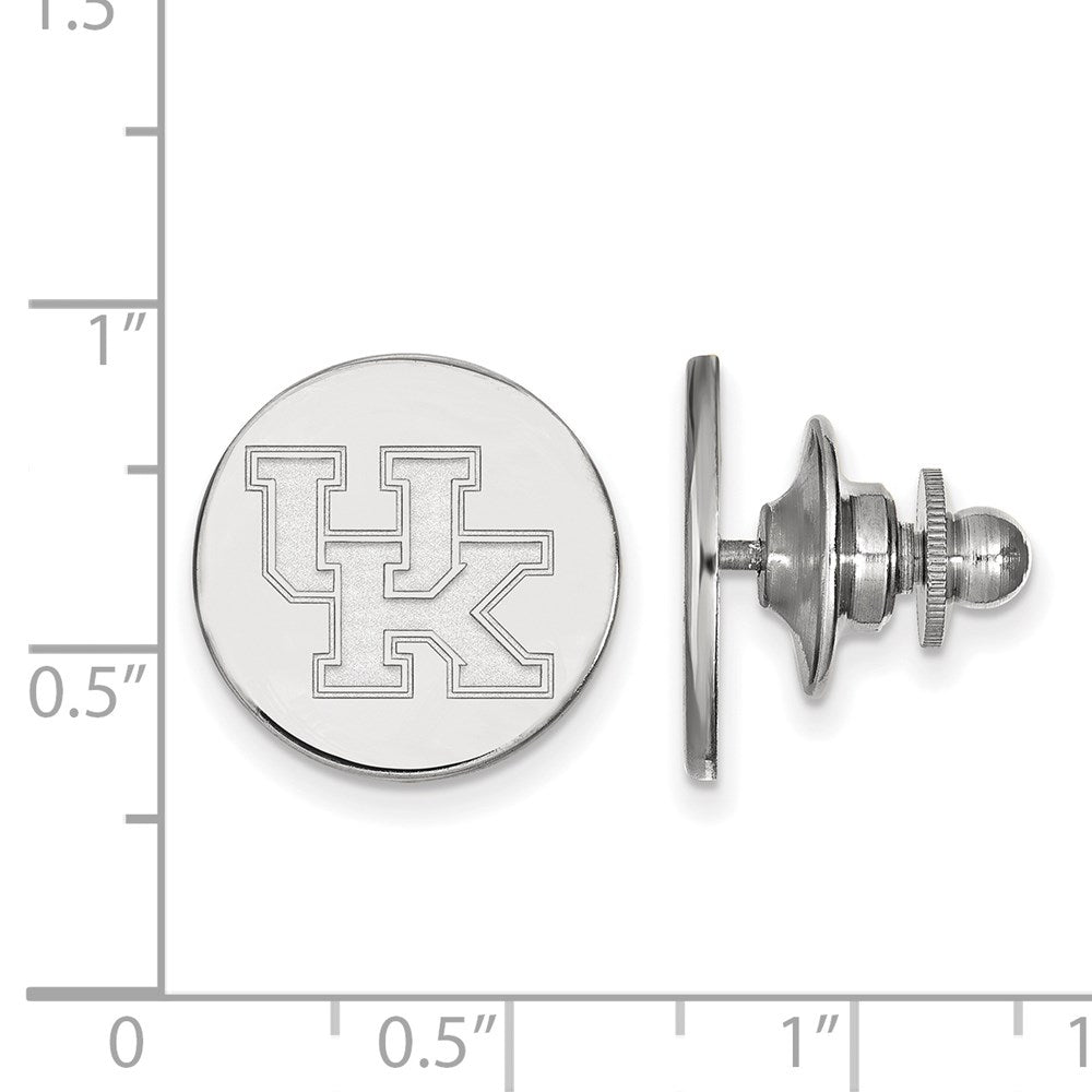 Alternate view of the 14K White Gold University of Kentucky 15mm UK Disc Lapel or Tie Pin by The Black Bow Jewelry Co.