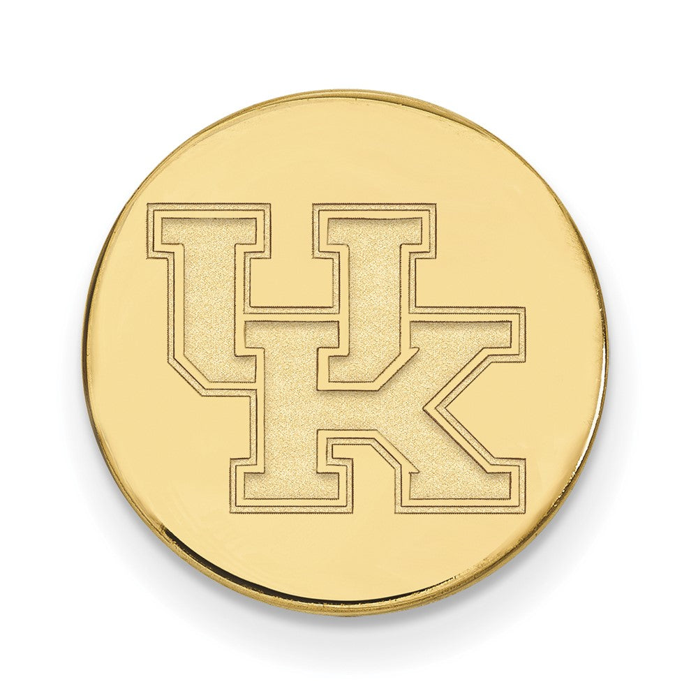 14K Gold Plated Silver U. of Kentucky 15mm UK Disc Lapel or Tie Pin, Item M12191 by The Black Bow Jewelry Co.