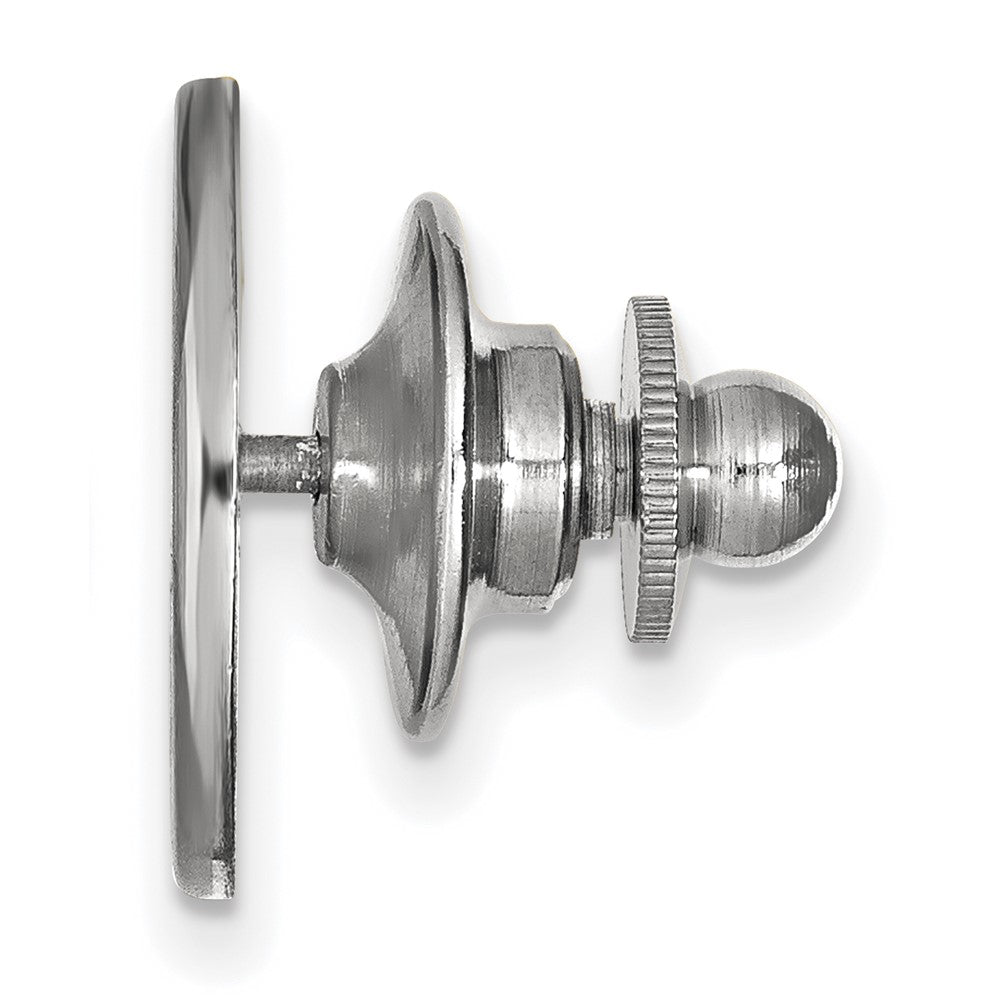 Alternate view of the 14K White Gold University of Louisville Disc 15mm Lapel or Tie Pin by The Black Bow Jewelry Co.