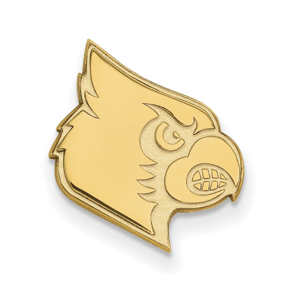 14K Gold Plated Silver U. of Louisville Cardinal 14mm Lapel or Tie Pin, Item M12197 by The Black Bow Jewelry Co.