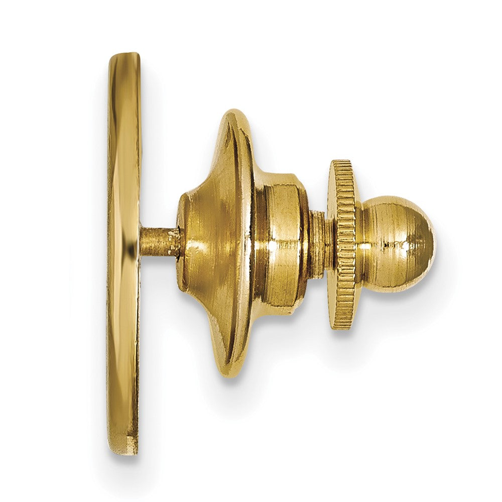 Alternate view of the 14K Gold Plated Silver U. of Michigan Initial M 15mm Lapel or Tie Pin by The Black Bow Jewelry Co.
