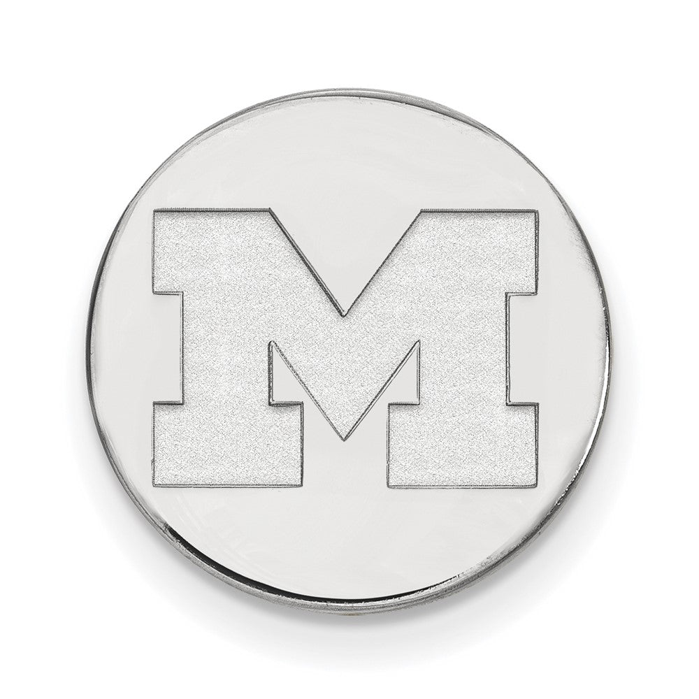 Sterling Silver University of Michigan Initial M 15mm Lapel or Tie Pin, Item M12204 by The Black Bow Jewelry Co.