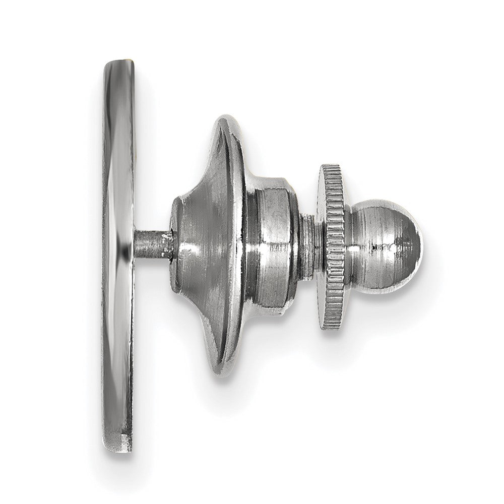 Alternate view of the Sterling Silver University of Michigan Initial M 15mm Lapel or Tie Pin by The Black Bow Jewelry Co.