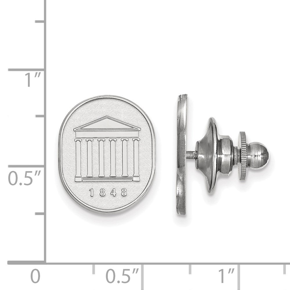 Alternate view of the 14K White Gold University of Mississippi 13x16mm Lapel or Tie Pin by The Black Bow Jewelry Co.