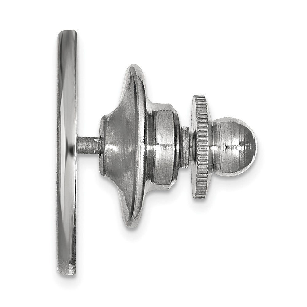 Alternate view of the 14K White Gold University of Nebraska Crest 15mm Lapel or Tie Pin by The Black Bow Jewelry Co.