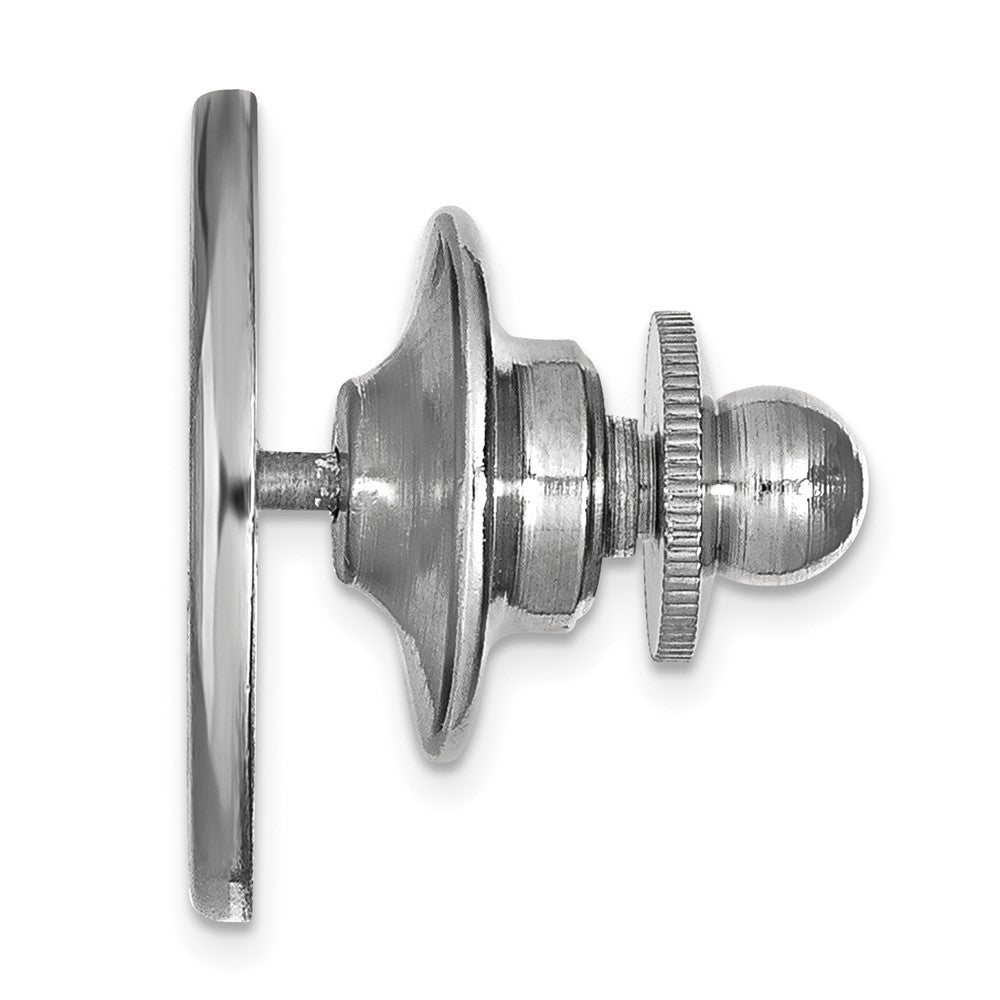 Alternate view of the 14K White Gold University of Nebraska Huskers 15mm Lapel or Tie Pin by The Black Bow Jewelry Co.