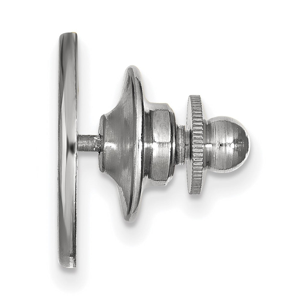 Alternate view of the 14K White Gold University of Nebraska Initial N 15mm Lapel or Tie Pin by The Black Bow Jewelry Co.