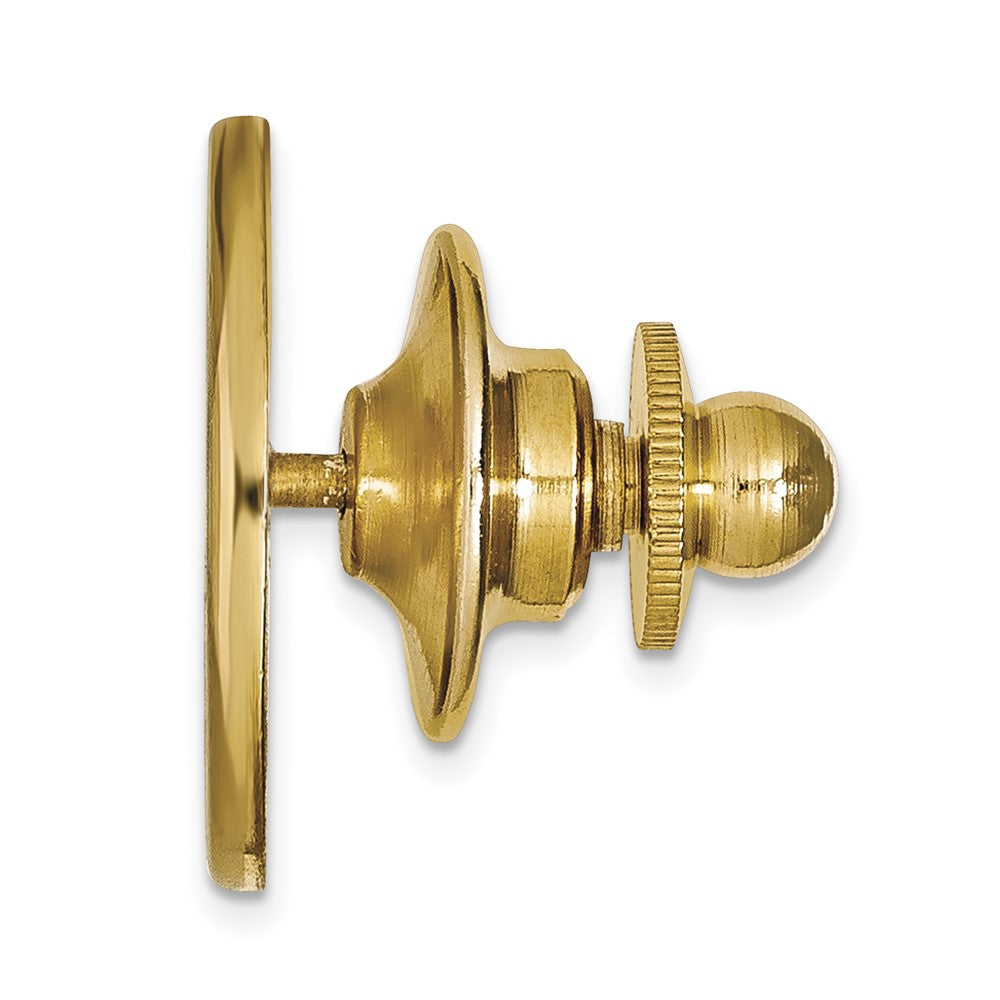 Alternate view of the 14K Gold Plated Silver U. of Nebraska Crest 15mm Lapel or Tie Pin by The Black Bow Jewelry Co.