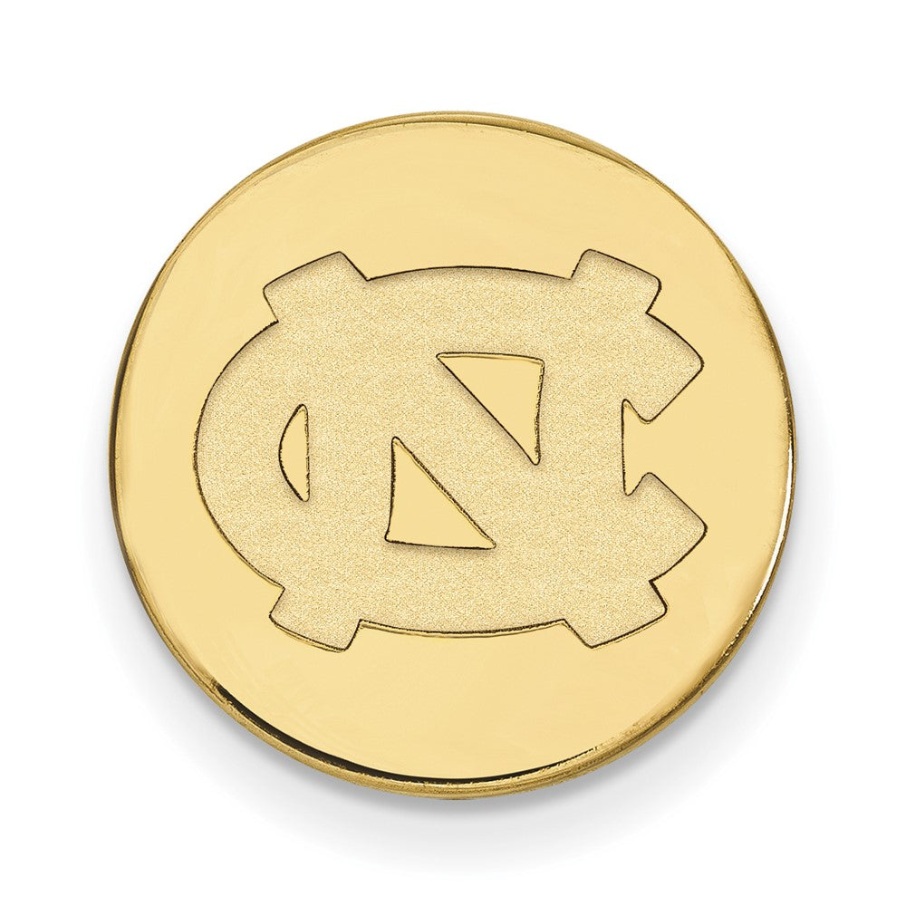 14K Gold Plated Silver U of North Carolina 15mm Lapel or Tie Pin, Item M12225 by The Black Bow Jewelry Co.