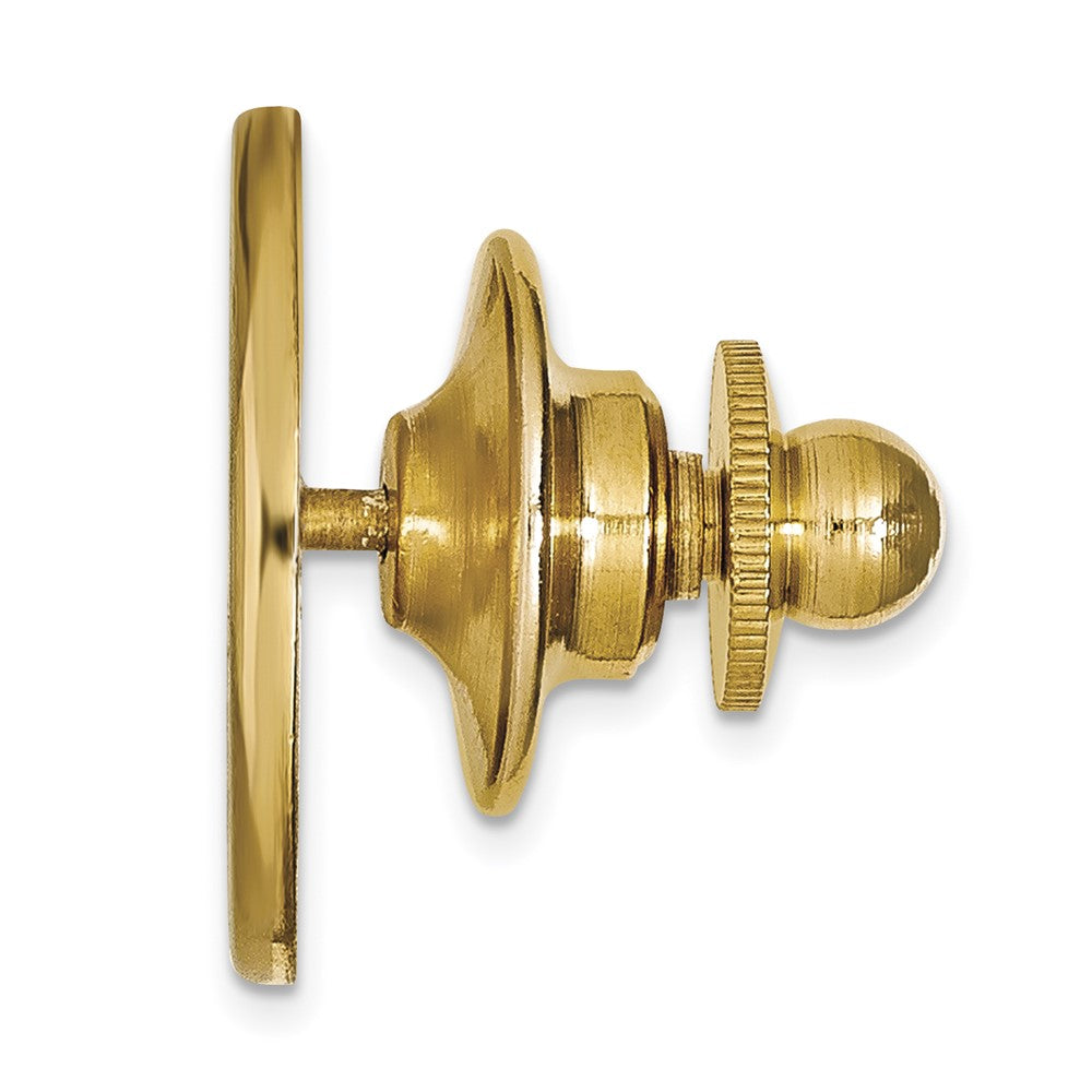 Alternate view of the 14K Gold Plated Silver U of North Carolina Crest 15mm Lapel or Tie Pin by The Black Bow Jewelry Co.