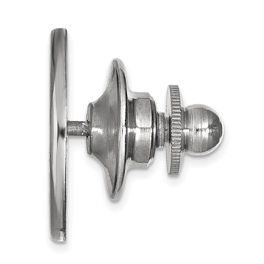 Alternate view of the Sterling Silver U of North Carolina Crest 15mm Lapel or Tie Pin by The Black Bow Jewelry Co.