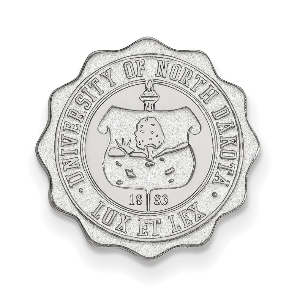 14K White Gold University of North Dakota Crest 15mm Lapel or Tie Pin, Item M12229 by The Black Bow Jewelry Co.