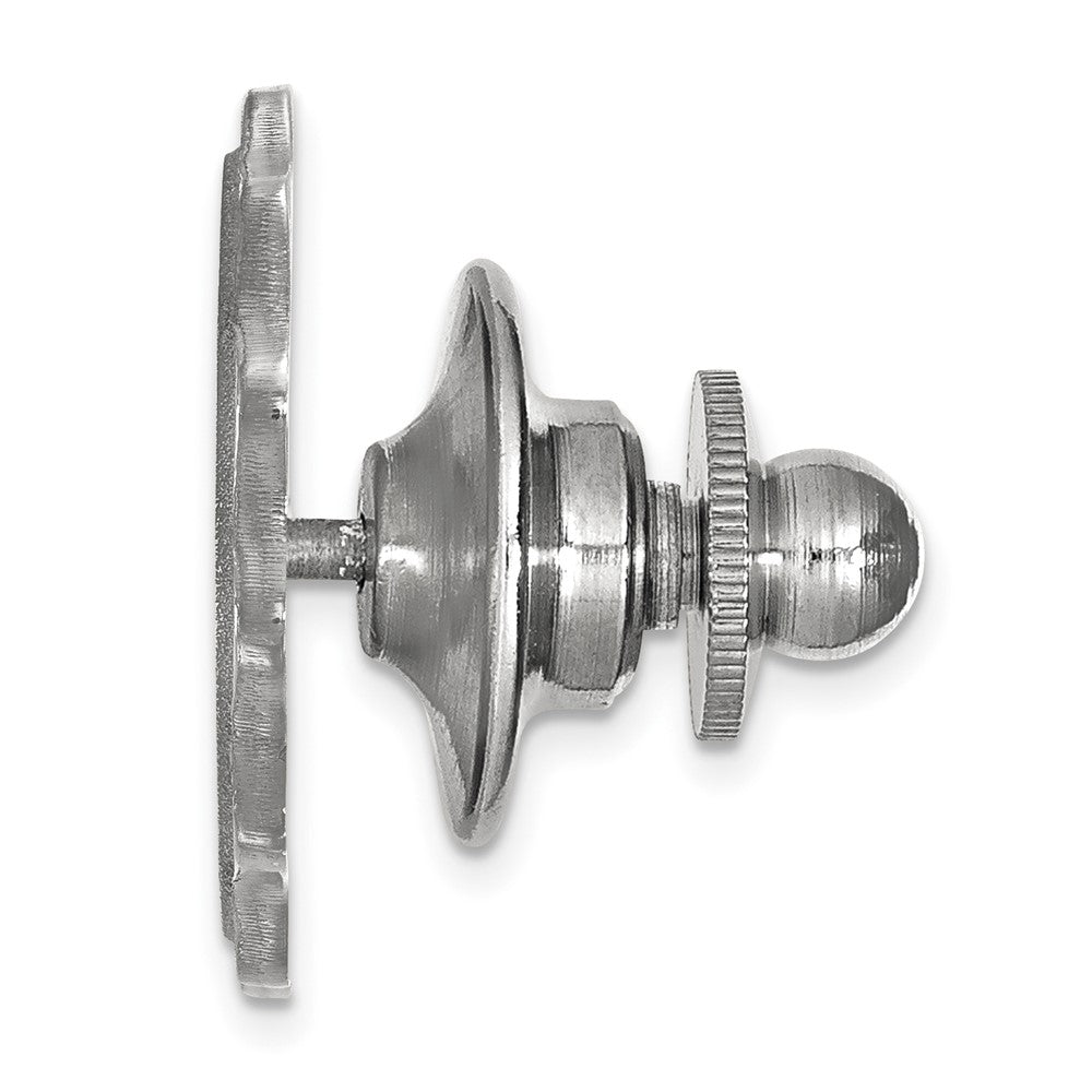 Alternate view of the 14K White Gold University of North Dakota Crest 15mm Lapel or Tie Pin by The Black Bow Jewelry Co.