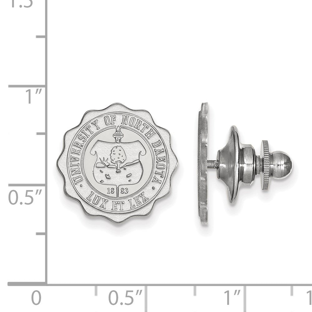Alternate view of the 14K White Gold University of North Dakota Crest 15mm Lapel or Tie Pin by The Black Bow Jewelry Co.
