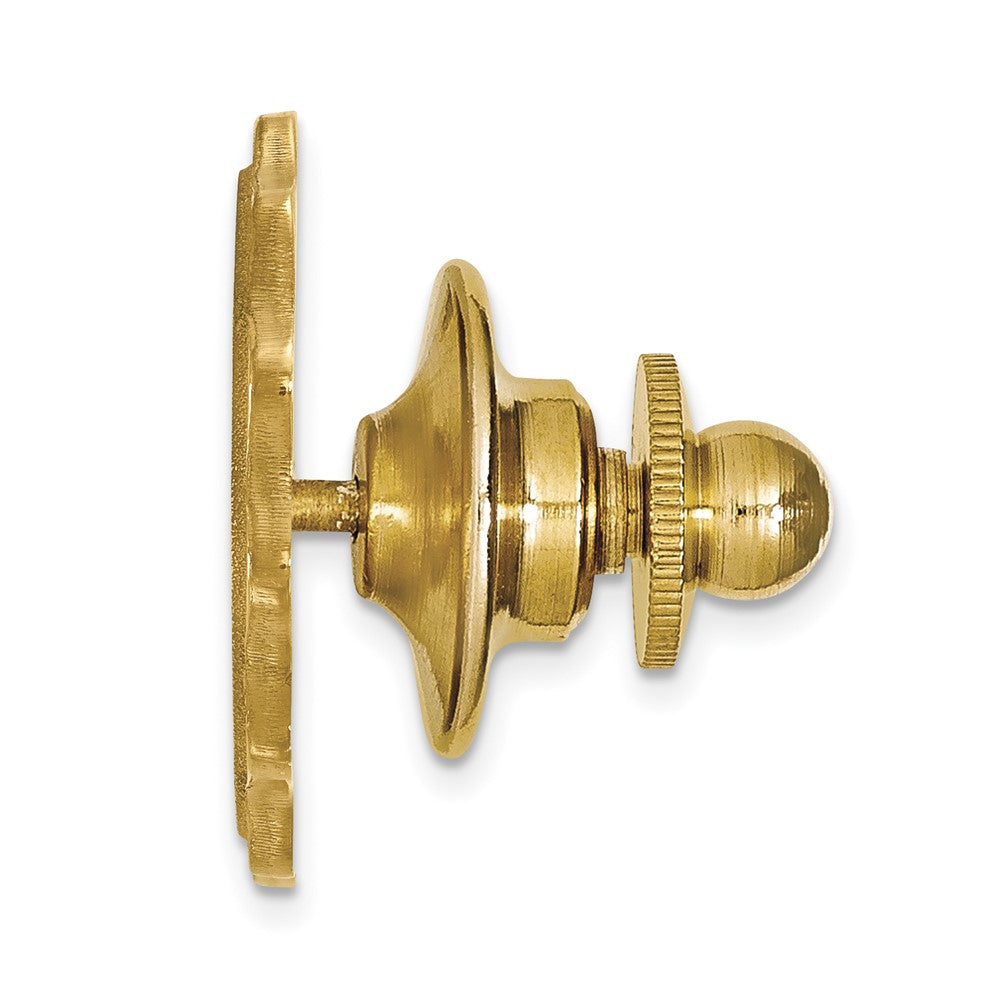 Alternate view of the 14K Yellow Gold University of North Dakota Crest 15mm Lapel or Tie Pin by The Black Bow Jewelry Co.