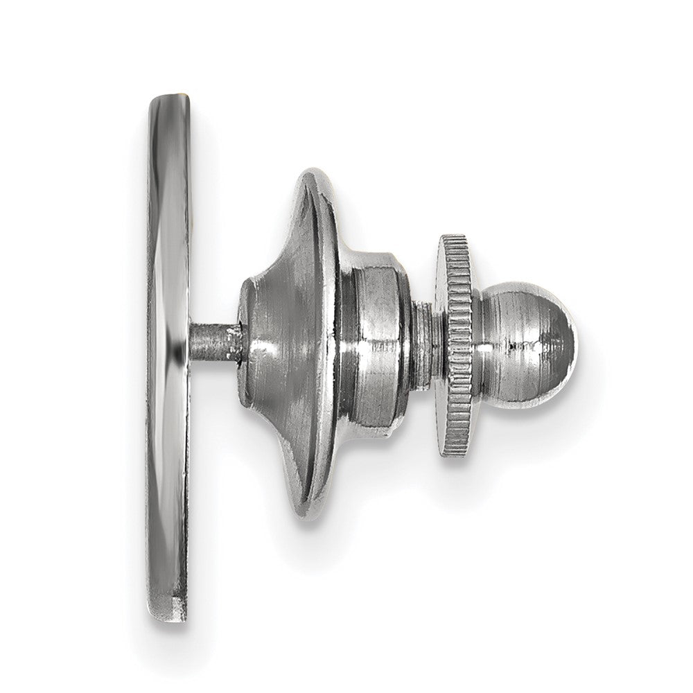 Alternate view of the 14K White Gold University of Oklahoma 15mm Lapel or Tie Pin by The Black Bow Jewelry Co.