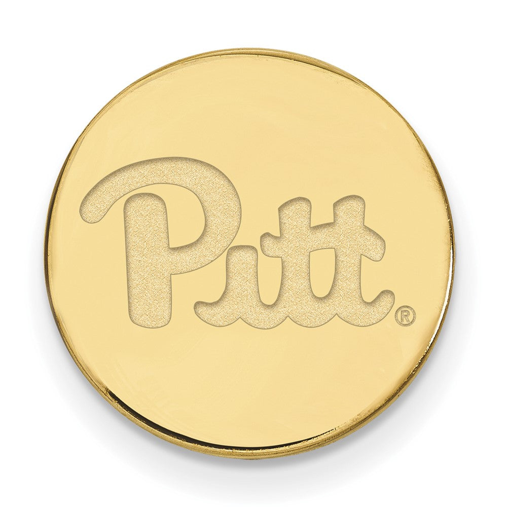 14K Gold Plated Silver University of Pittsburgh 15mm Lapel or Tie Pin, Item M12239 by The Black Bow Jewelry Co.