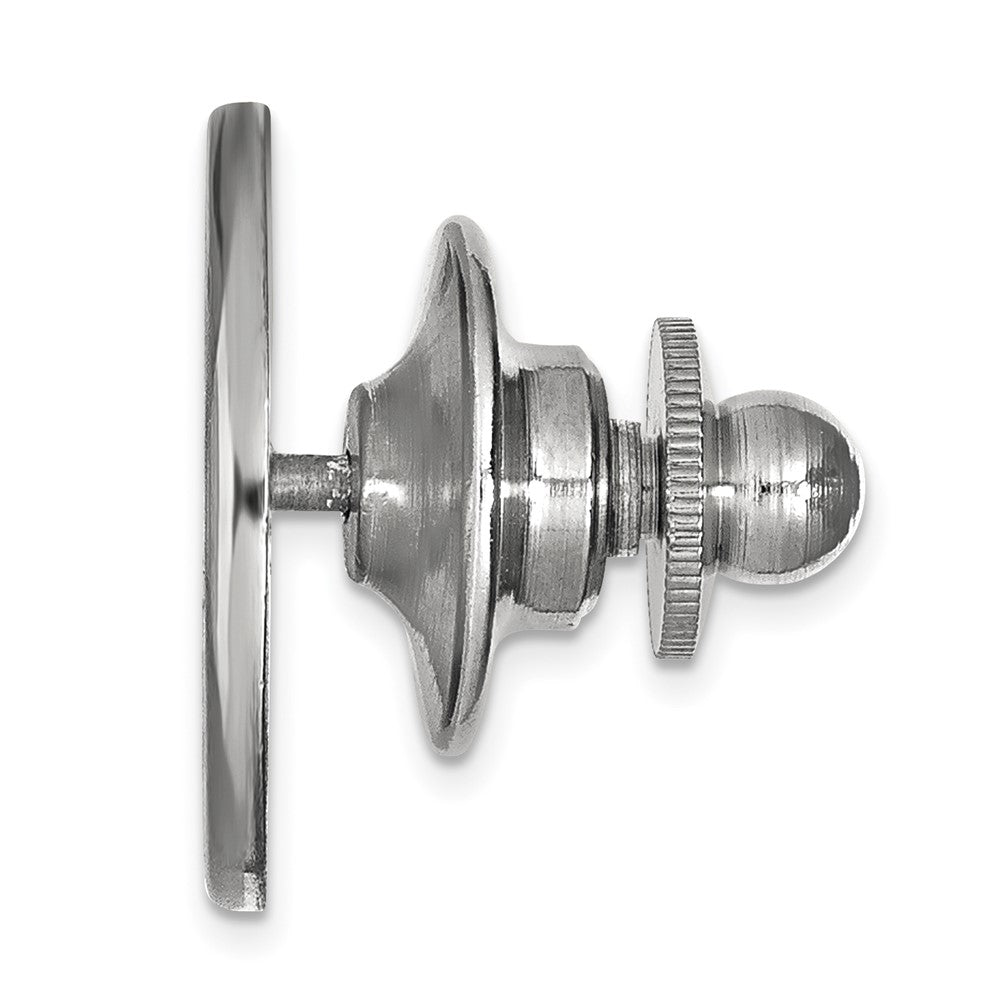 Alternate view of the 14K White Gold U. of South Carolina 15mm Gamecock Lapel or Tie Pin by The Black Bow Jewelry Co.