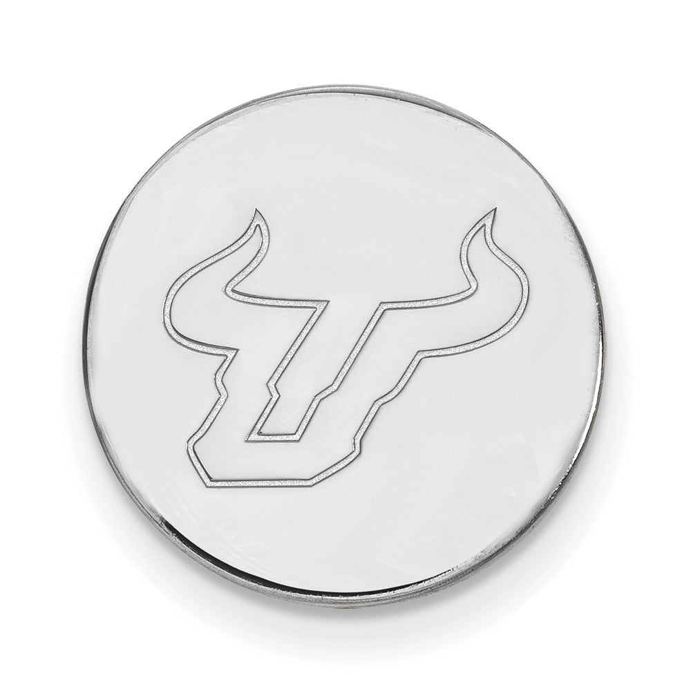 Sterling Silver University of South Florida Bull 15mm Lapel or Tie Pin, Item M12260 by The Black Bow Jewelry Co.