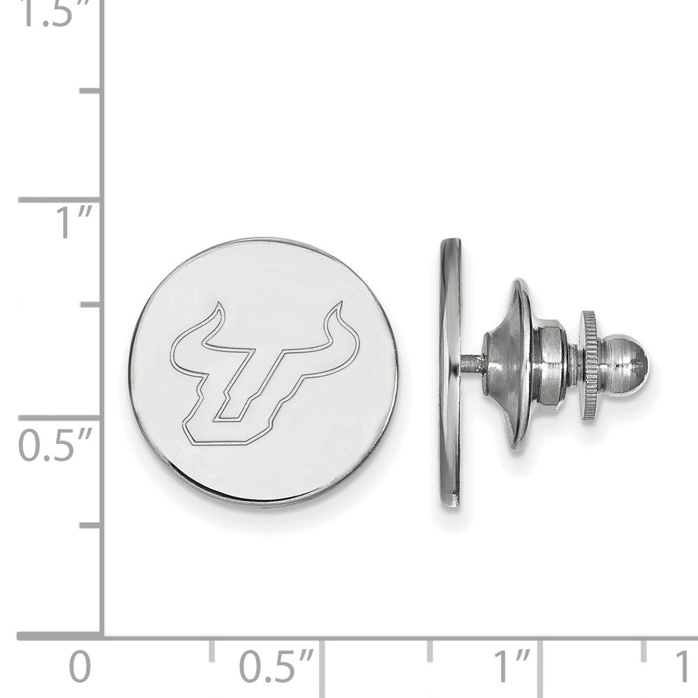 Alternate view of the Sterling Silver University of South Florida Bull 15mm Lapel or Tie Pin by The Black Bow Jewelry Co.