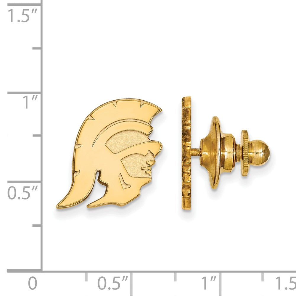 Alternate view of the 14K Gold Plated Silver U. of Southern California 15mm Trojan Pin by The Black Bow Jewelry Co.