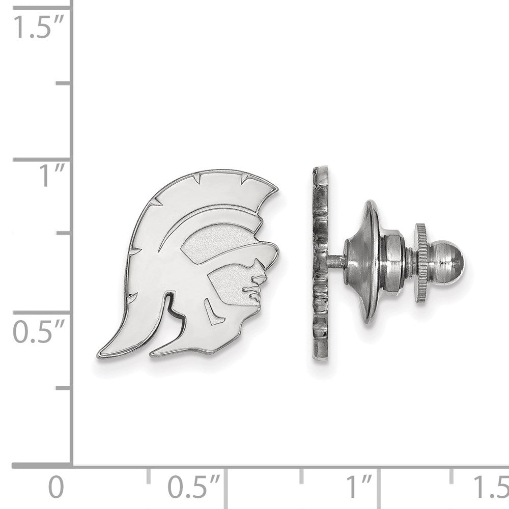Alternate view of the Sterling Silver U. of Southern California 15mm Trojan Lapel or Tie Pin by The Black Bow Jewelry Co.