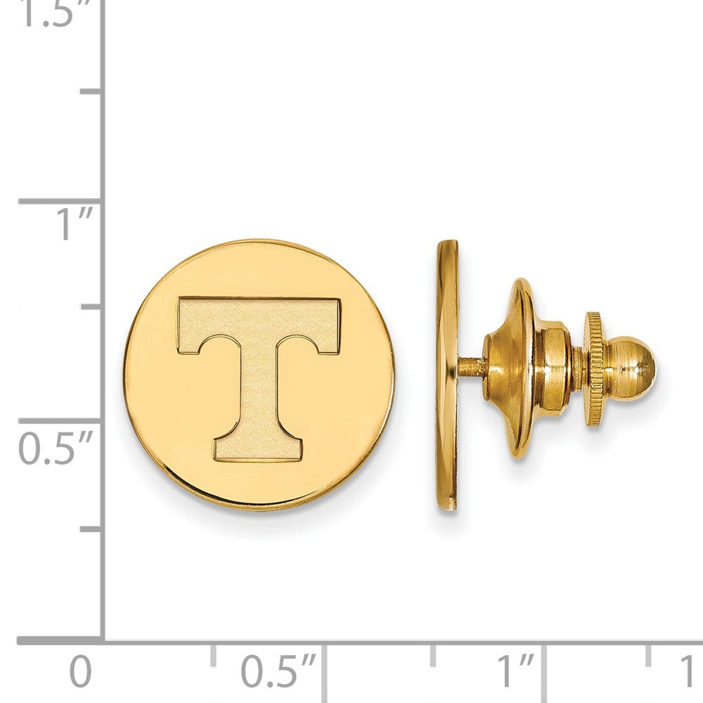 Alternate view of the 14K Gold Plated Silver University of Tennessee 15mm Lapel or Tie Pin by The Black Bow Jewelry Co.